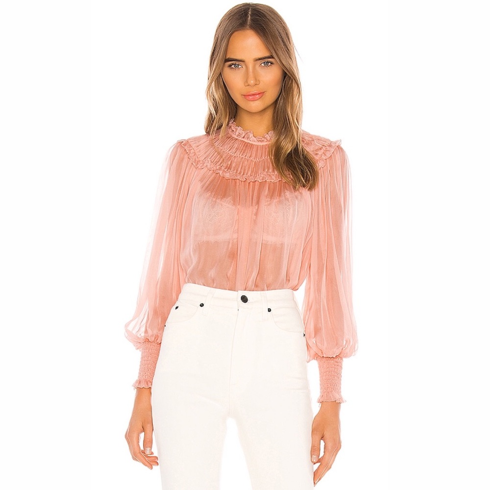Ulla Johnson Pink Sheer Blouse